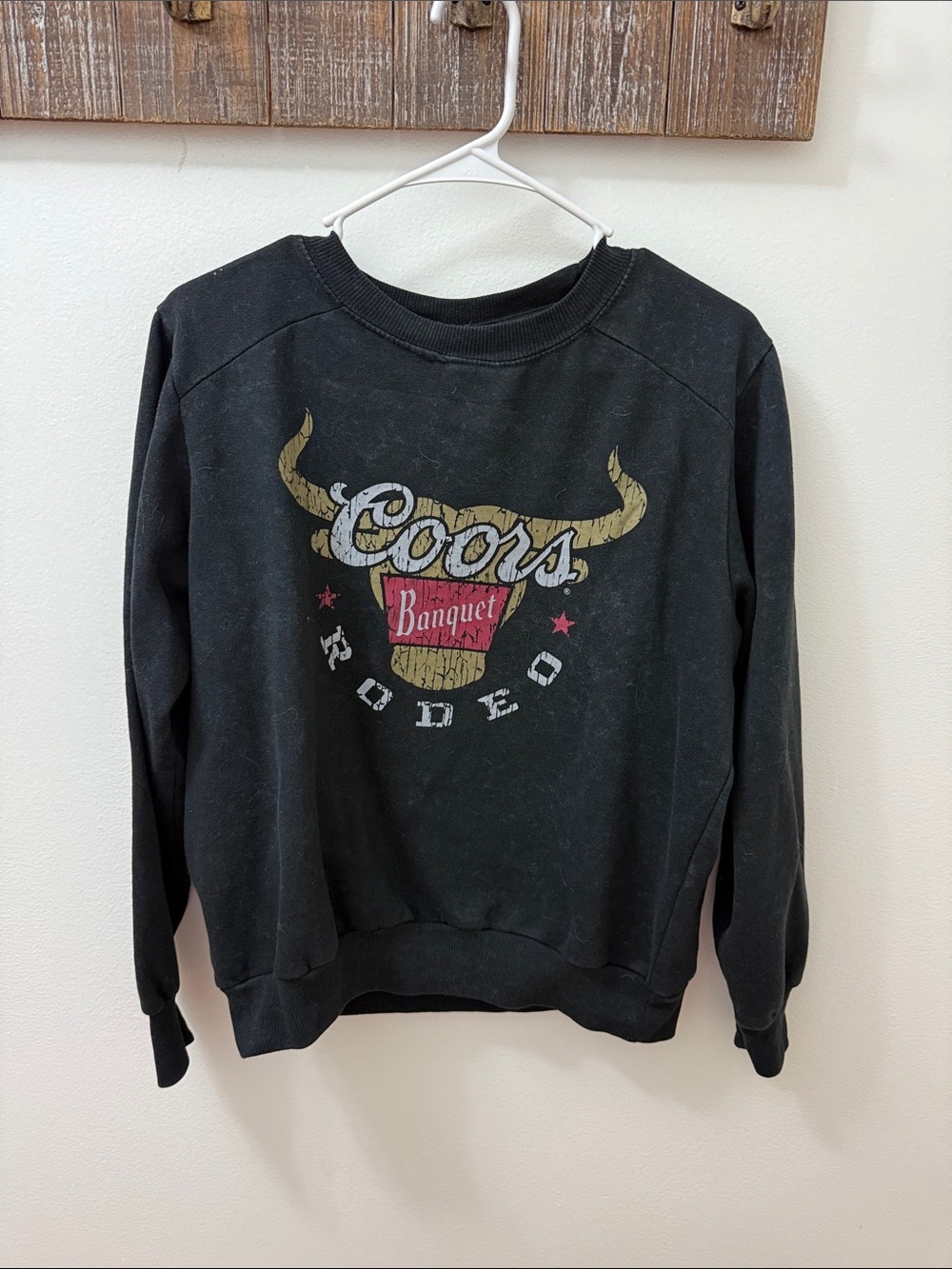 Coors Banquet Rodeo Graphic Sweatshirt - Black with Gold & Red Logo
